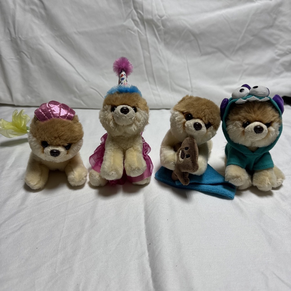 GUND World's Cutest Dog Itty Bitty Boo Lot Of 4 Stuffed Animal Plush 5"